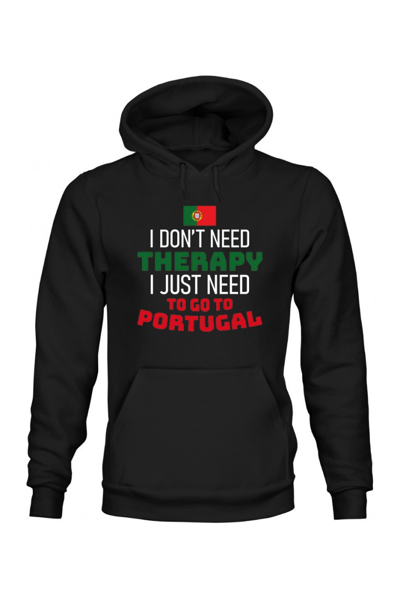 Bluza Męska z Kapturem I Don't Need Therapy I Just Need To Go To Portugal Bluza Męska z Kapturem I Don't Need Therapy I Just Need To Go To Portugal