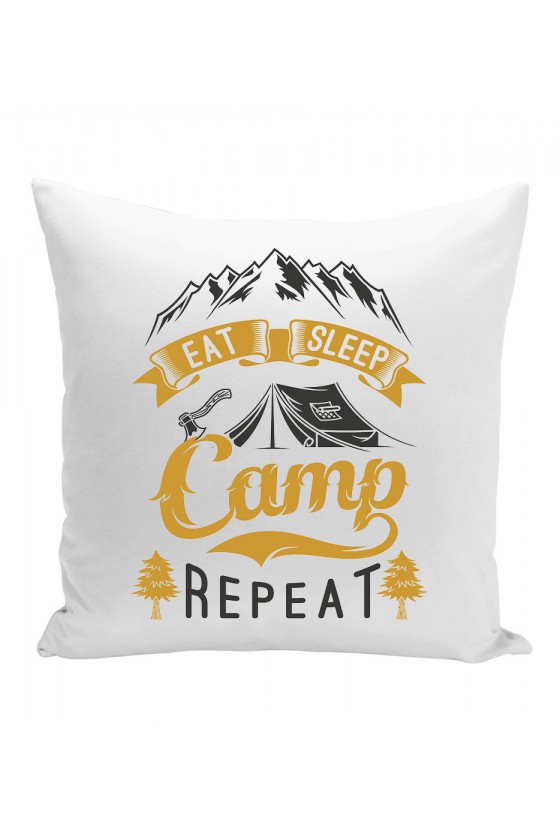 Poduszka Eat, Sleep, Camp, Repeat