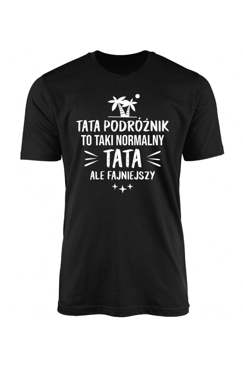 Koszulka Męska Tata Podróżnik To Taki Normalny Tata, Ale Fajniejszy