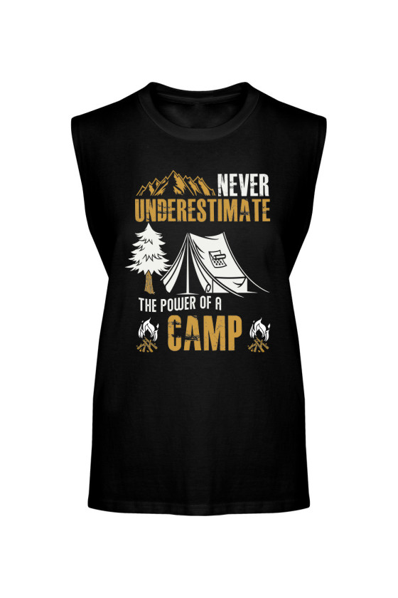 Koszulka Męska Tank Top Never Underestimate The Power Of A Camp