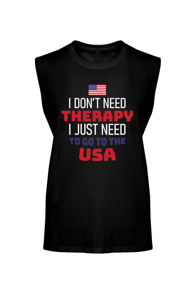 Koszulka Męska Tank Top I Don't Need Therapy I Just Need To Go To USA