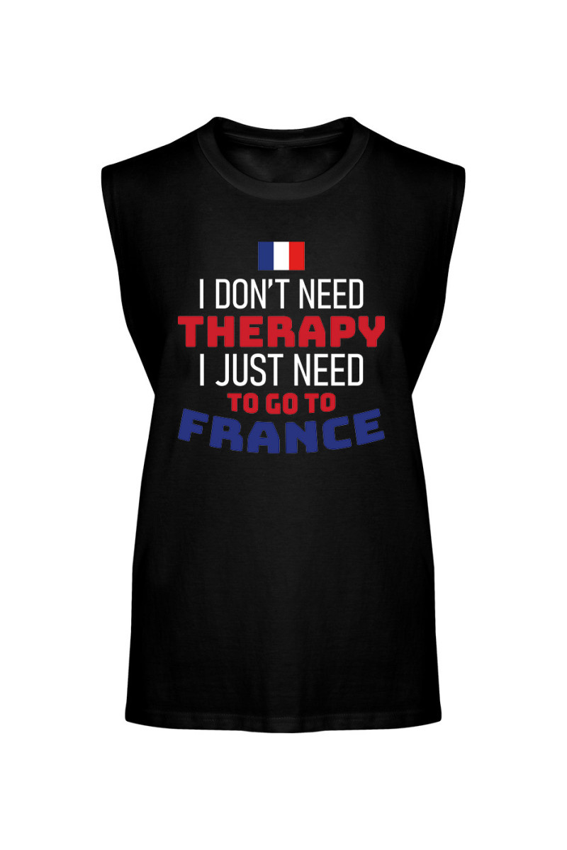 Koszulka Męska Tank Top I Don't Need Therapy I Just Need To Go To France