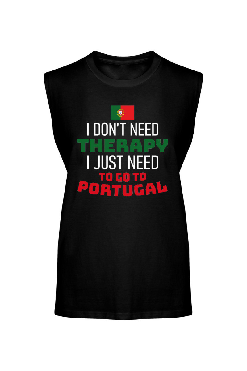 Koszulka Męska Tank Top I Don't Need Therapy I Just Need To Go To Portugal