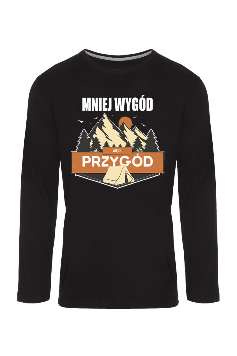 Koszulka Męska Longsleeve Mniej Wygód, Więcej Przygód