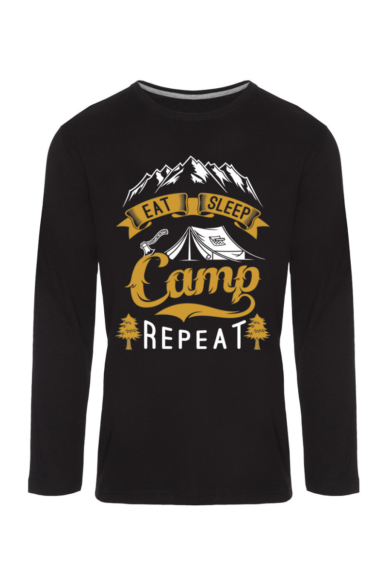 Koszulka Męska Longsleeve Eat, Sleep, Camp, Repeat