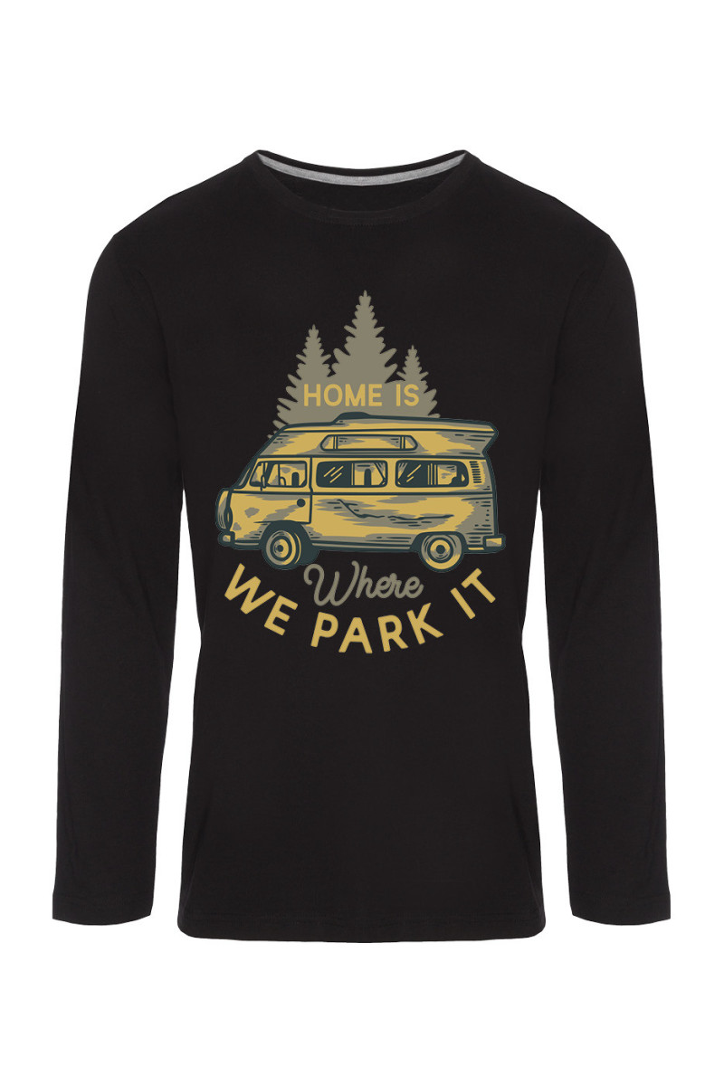 Koszulka Męska Longsleeve Home Is Where We Park It