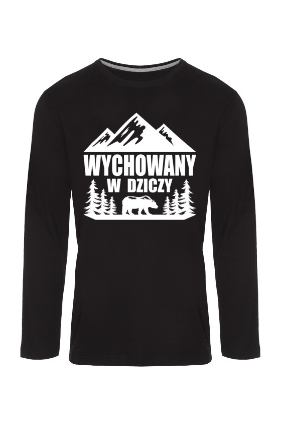 Koszulka Męska Longsleeve Wychowany W Dziczy Niedźwiedź