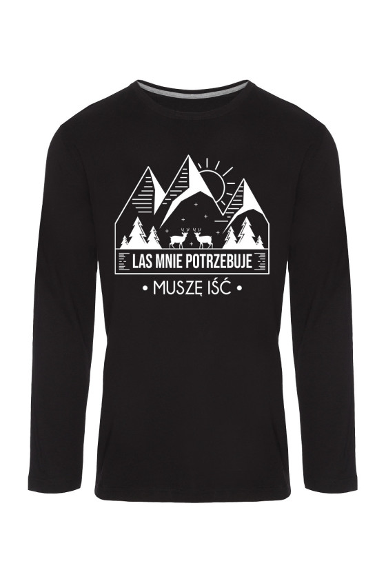 Koszulka Męska Longsleeve Las Mnie Potrzebuje, Muszę Iść