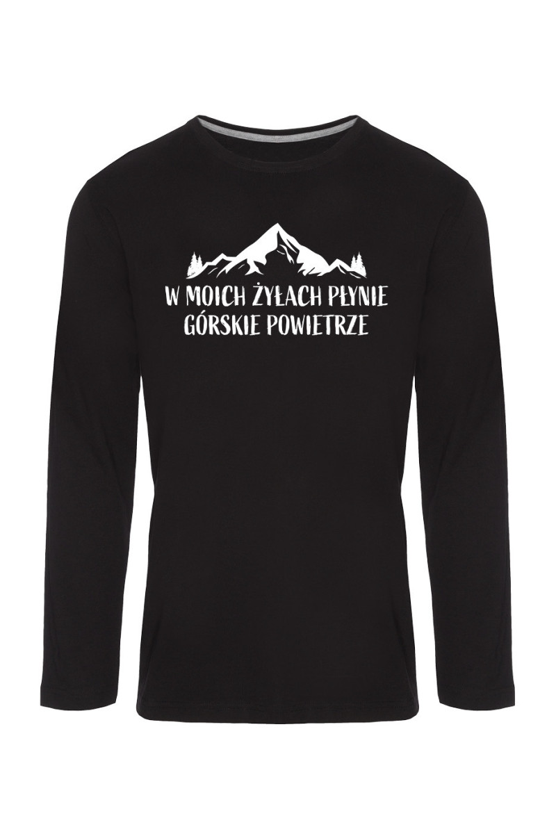 Koszulka Męska Longsleeve W Moich Żyłach Płynie Górskie Powietrze