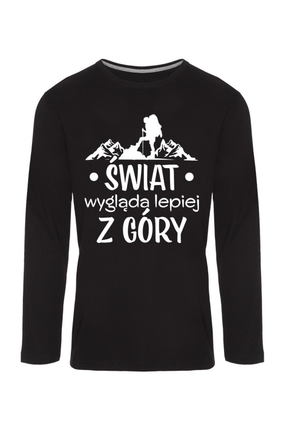 Koszulka Męska Longsleeve Świat Wygląda Lepiej z Góry