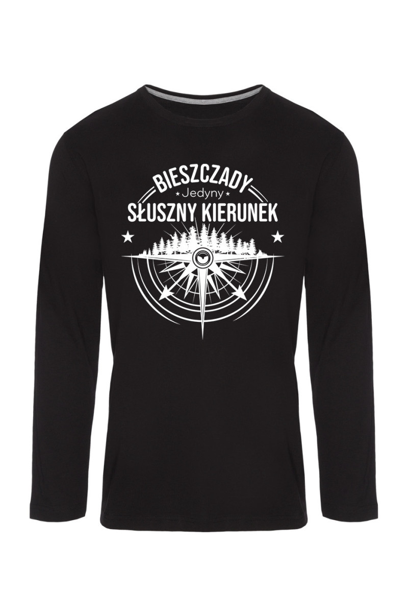 Koszulka Męska Longsleeve Bieszczady Jedyny Słuszny Kierunek